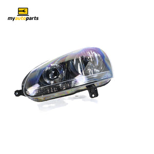 Black Head Lamp Passenger Side Genuine Suits Volkswagen Golf MK 5 2004 to 2009