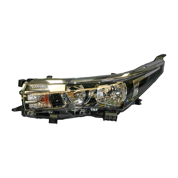 Halogen Head Lamp with Mould Passenger Side OEM Suits Toyota Corolla ZRE172R 2013 to 2016