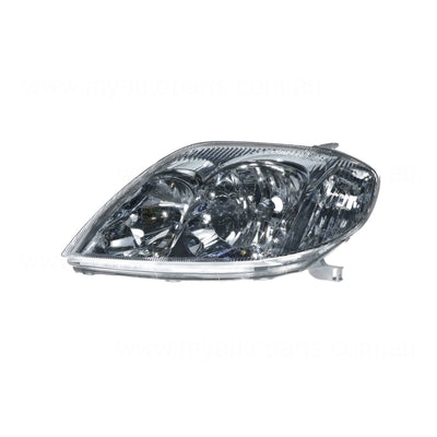 Halogen Head Lamp Passenger Side Genuine Suits Toyota Corolla ZZE122R 2001 to 2007