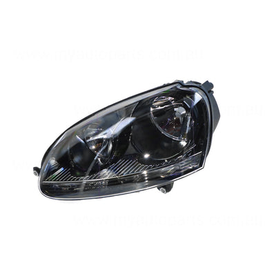 Black Head Lamp Passenger Side Certified Suits Volkswagen Golf MK 5 2004 to 2009
