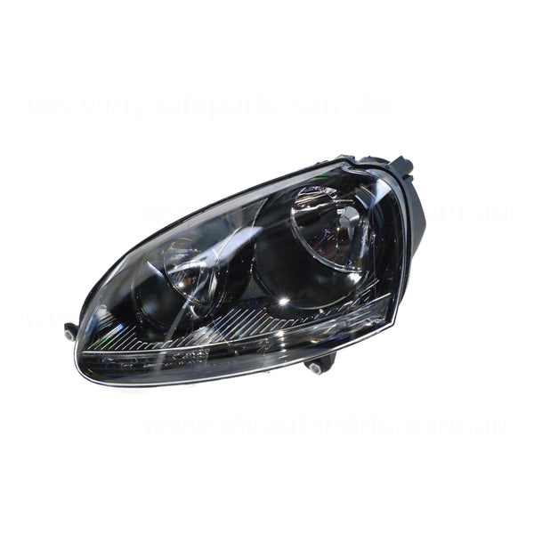 Black Head Lamp Passenger Side Certified Suits Volkswagen Golf MK 5 2004 to 2009