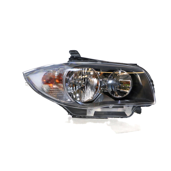 Halogen Black Head Lamp Drivers Side OES  suits BMW 1 Series 2007 to 2009