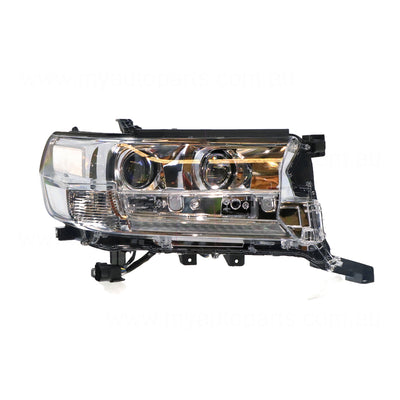 Bi-LED Head Lamp with Auto Levelling and DRL Driver Side OEM suits Toyota Landcruiser 200 Series VX/Sahara 9/2015 On