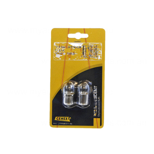 Bayonet Bulbs BA15S suits Generic 12V 10W BLISTER PACK 2