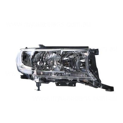 Halogen Head Lamp Drivers Side Genuine Suits Toyota Landcruiser GX VDJ200 2015 to 2021