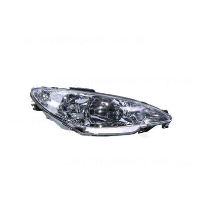 Head Lamp Drivers Side Certified Suits Peugeot 206 XR 1999 to 2006
