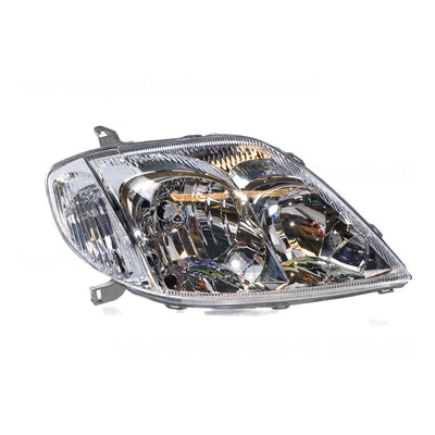 Halogen Head Lamp Drivers Side Certified Suits Toyota Corolla ZZE122R 2001 to 2007