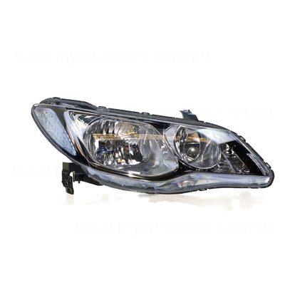 Head Lamp Drivers Side Genuine Suits Honda Civic 8th Generation FD 2006 to 2008