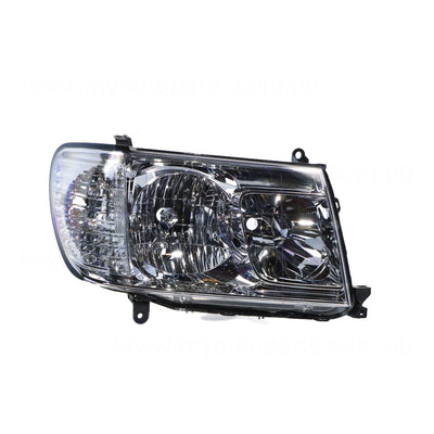 Head Lamp Drivers Side Genuine Suits Toyota Landcruiser 100 Series 2005 to 2007