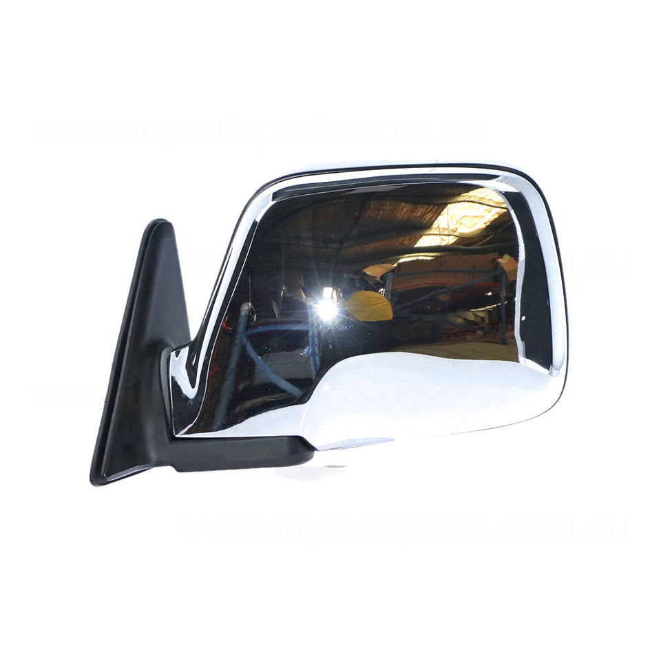 Chrome Door Mirror Electric Adjust Passenger Side Aftermarket Suits Toyota Landcruiser FZJ80R/HDJ80R/HZJ80R 1990 to 1998