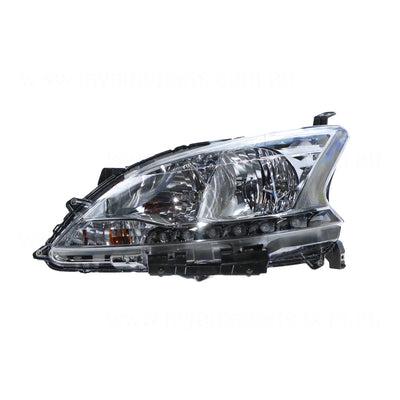 Halogen Head Lamp Passenger Side OEM Suits Nissan Pulsar ST-L B17 2012 to 2017
