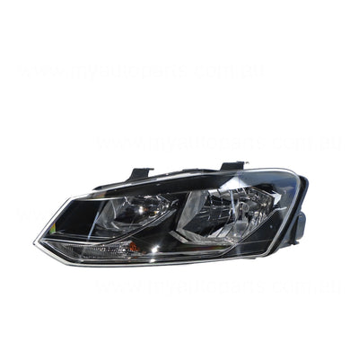 Halogen Head Lamp Passenger Side Genuine Suits Volkswagen Polo 6R 2014 to 2018