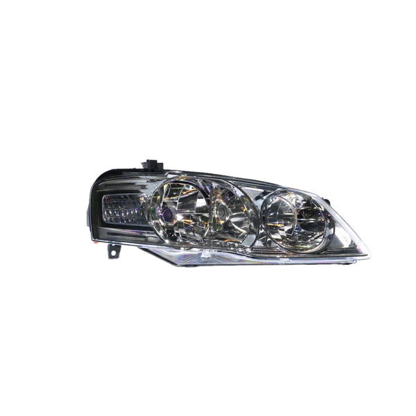 Chrome Halogen Head Lamp Drivers Side Certified Suits Ford Falcon Futura/Fairmont BF II 2006 to 2008