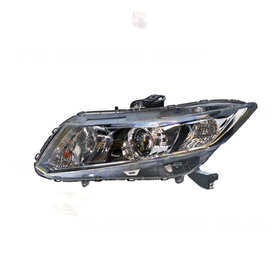 Halogen Manual Adjust Head Lamp Passenger Side Genuine Suits Honda Civic FB 2012 to 2014