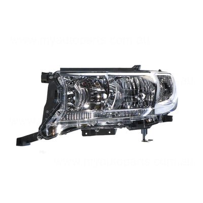 Halogen Head Lamp Passenger Side OEM Suits Toyota Landcruiser GX VDJ200 2015 to 2021
