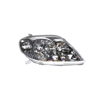 Halogen Head Lamp Drivers Side OEM Suits Toyota Corolla ZZE122R 2001 to 2007