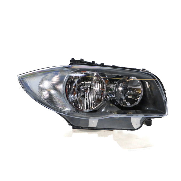 Halogen Black Head Lamp Drivers Side Certified suits BMW 1 Series 2007 to 2009