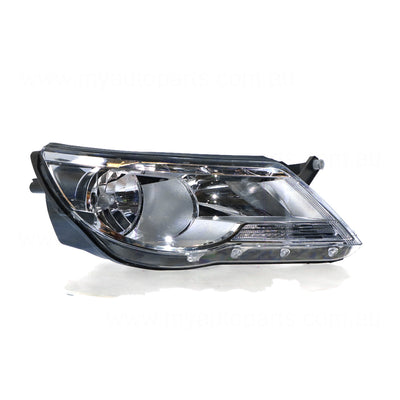 Halogen Electric Adjust Head Lamp Drivers Side Certified Suits Volkswagen Tiguan 5N 2008 to 2011