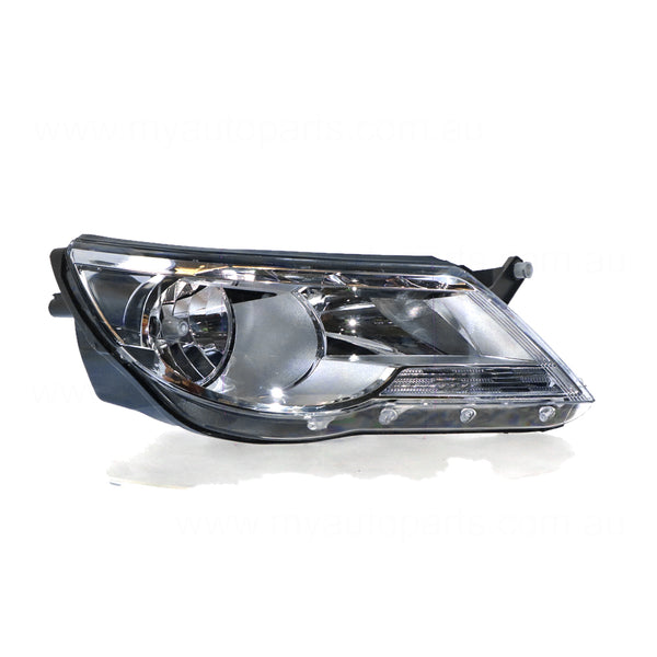 Halogen Electric Adjust Head Lamp Drivers Side Certified Suits Volkswagen Tiguan 5N 2008 to 2011