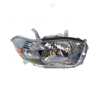 Halogen Head Lamp Drivers Side Genuine Suits Toyota Kluger GSU40R/GSU45R KX-S & Grande 2007 to 2010