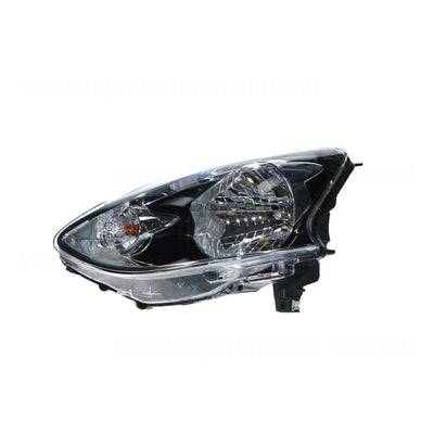 Halogen Head Lamp Passenger Side Genuine Suits Nissan Micra K13 2015 to 2016