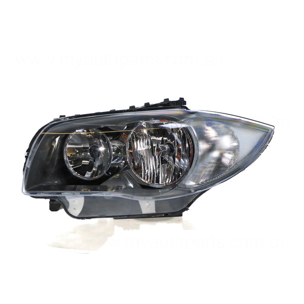 Halogen Black Head Lamp Passenger Side Certified suits BMW 1 Series 2007 to 2009