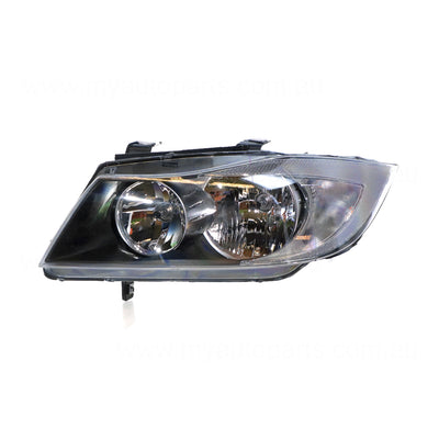 Halogen Manual Adjust Head Lamp Passenger Side OES Suits BMW 3 Series E90 2005 to 2008