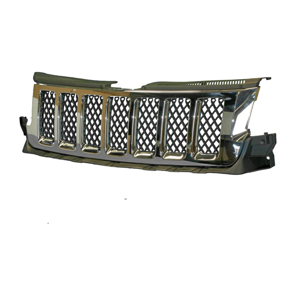 Chrome Grille With Black Mesh Aftermarket Suits Jeep Grand Cherokee WK 2011 to 2016