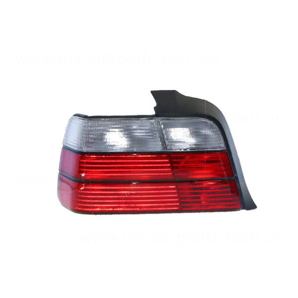 Black Red/Clear Tail Lamp Passenger Side Certified Suits BMW 3 Series E36 Sedan 1997 to 2000