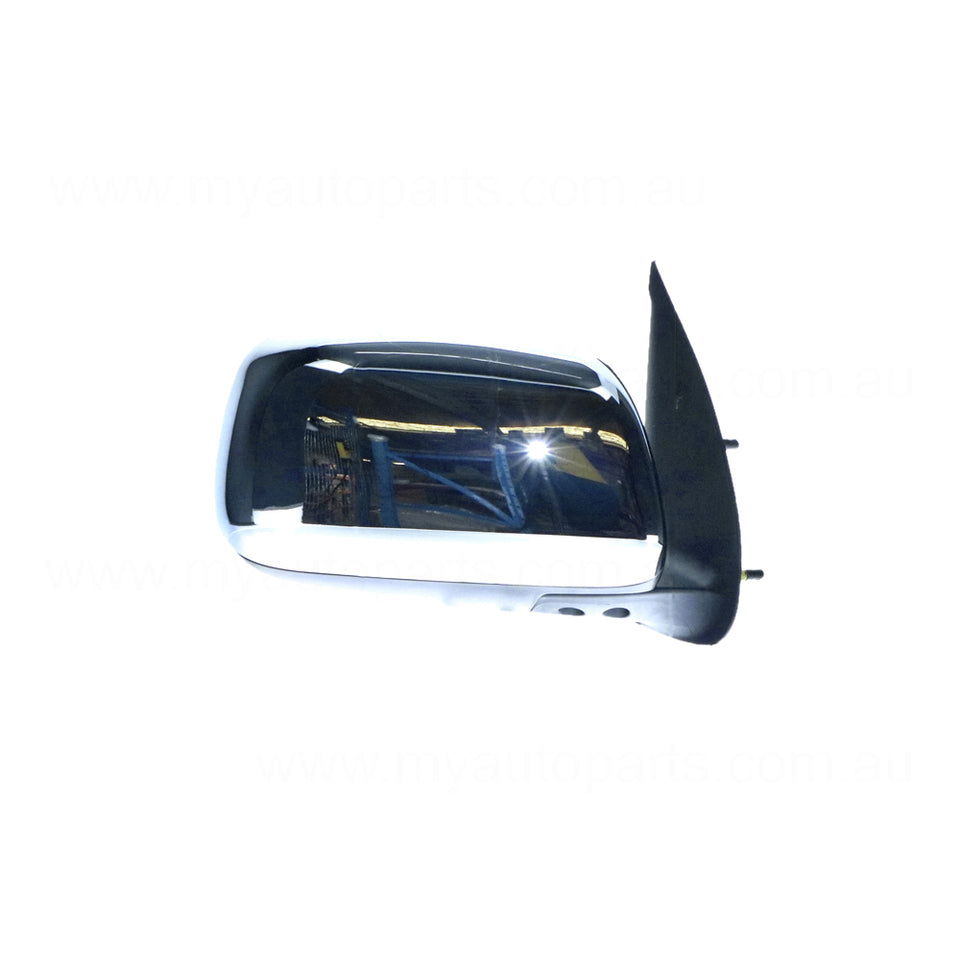 Chrome Door Mirror Manual Adjust Drivers Side Aftermarket suits Toyota Hilux 15/16/25/26 Series 2005 to 2015