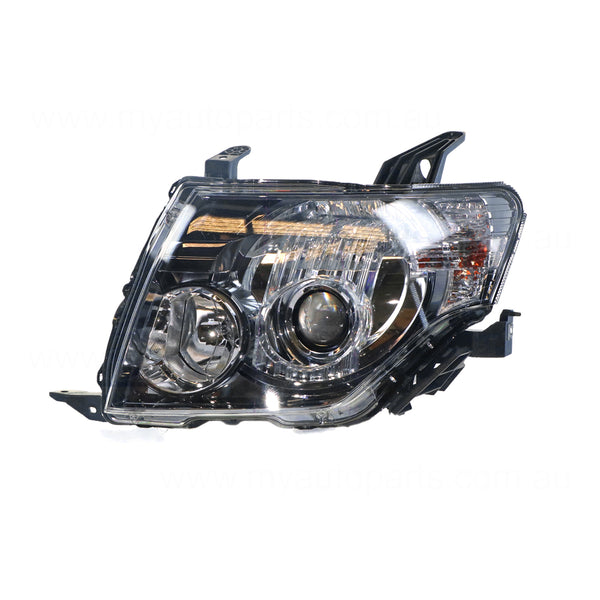 Halogen Black Head Lamp Passenger Side OEM Suits Mitsubishi Pajero NT 2009 to 2011