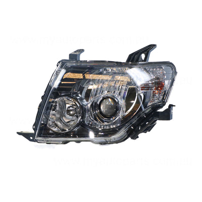 Halogen Black Head Lamp Passenger Side OEM Suits Mitsubishi Pajero NT 2009 to 2011