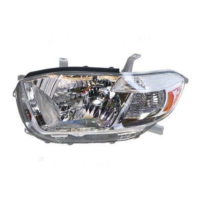 Halogen Head Lamp Passenger Side OEM Suits Toyota Kluger GSU40R/GSU45R KX-R 2007 to 2010