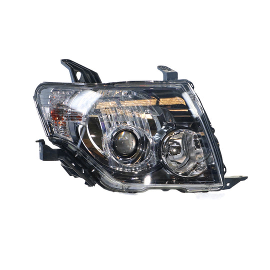 Halogen Black Head Lamp Drivers Side OEM Suits Mitsubishi Pajero NT 2009 to 2011