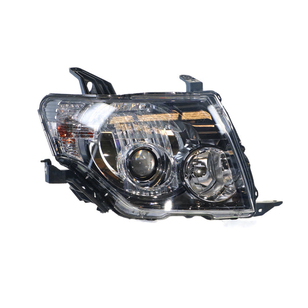 Halogen Black Head Lamp Drivers Side OEM Suits Mitsubishi Pajero NT 2009 to 2011