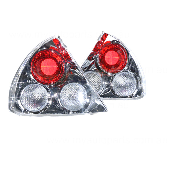 Chrome Tail Lamp Pair Aftermarket Suits Mitsubishi Lancer CE 6/1998 to 7/2003