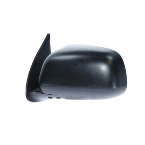 Black Door Mirror Manual Adjust Passenger Side Genuine suits Toyota Hilux 15/16/25/26 Series Single Cab/Xtra Cab 4WD SR & SR5 2009 to 2015