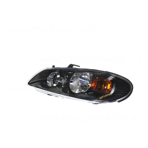 Black Head Lamp Passenger Side Certified Suits Nissan Pulsar N16 9/2002 to 1/2006