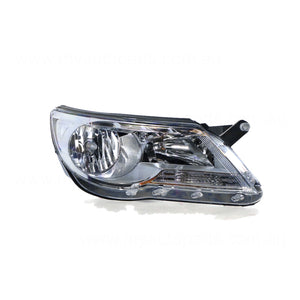 Halogen Electric Adjust Head Lamp Drivers Side Certified Suits Volkswagen Tiguan 5N 2008 to 2011