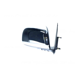 Chrome Door Mirror Manual Adjust Drivers Side Aftermarket suits Toyota Hilux 15/16/25/26 Series 2005 to 2015