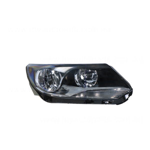 Halogen Electric Adjust Head Lamp Drivers Side Certified Suits Volkswagen Tiguan 5N 2011 to 2016