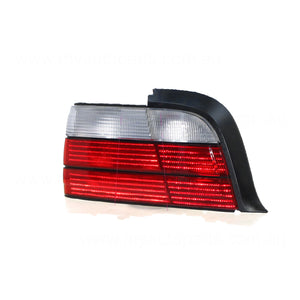 Black Red/Clear Tail Lamp Passenger Side Certified Suits BMW 3 Series E36 Coupe 1997 to 2000