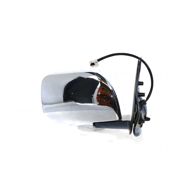 Chrome Door Mirror Drivers Side Aftermarket Suits Nissan Patrol GU/Y61 Wagon 2004 to 2016