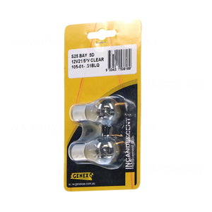 Bayonet Bulbs BAT15D suits Generic 12V 21/5W BLISTER PACK 2