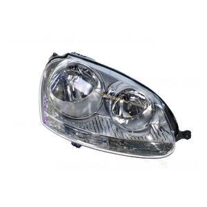 Chrome Head Lamp Drivers Side Certified suits Volkswagen Golf/Jetta 2004 to 2011
