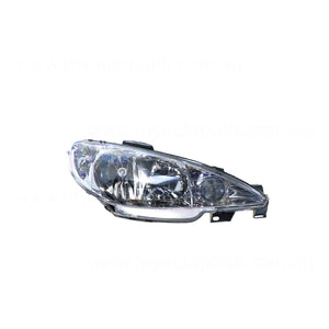 Head Lamp Drivers Side Certified Suits Peugeot 206 XR 1999 to 2006