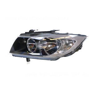 Halogen Manual Adjust Head Lamp Passenger Side OES Suits BMW 3 Series E90 2005 to 2008