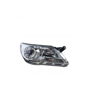 Halogen Electric Adjust Head Lamp Drivers Side OEM Suits Volkswagen Tiguan 5N 2008 to 2011