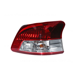 Red/Clear Tail Lamp Drivers Side Certified Suits Toyota Yaris NCP93R 2006 to 2016