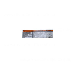 OEM Fan Warning Decal suits Suzuki Swift AZ, RS416, FZ, RS415 2005 to 2020